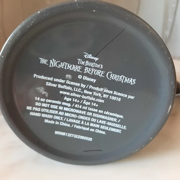 Disneys Tim Burton NBC Coffee Mug Gray Purple Jack Skellington 14oz - Picture 7 of 9